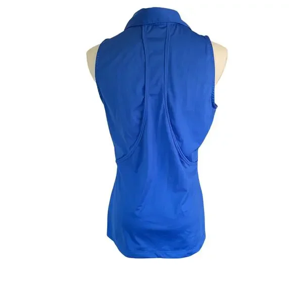 EPNY Womens Polo Sleeveless Golf Vented Back Sporty Rich Snap Collar Size Small - Picture 3 of 8